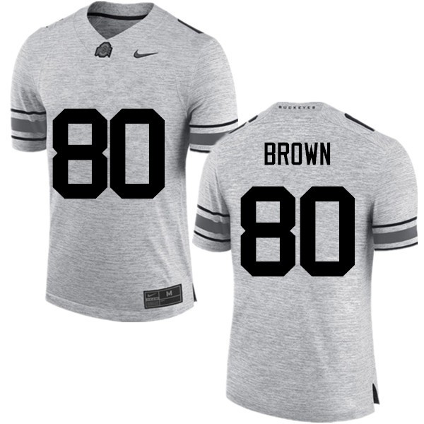 Ohio State Buckeyes #80 Noah Brown Men Official Jersey Gray